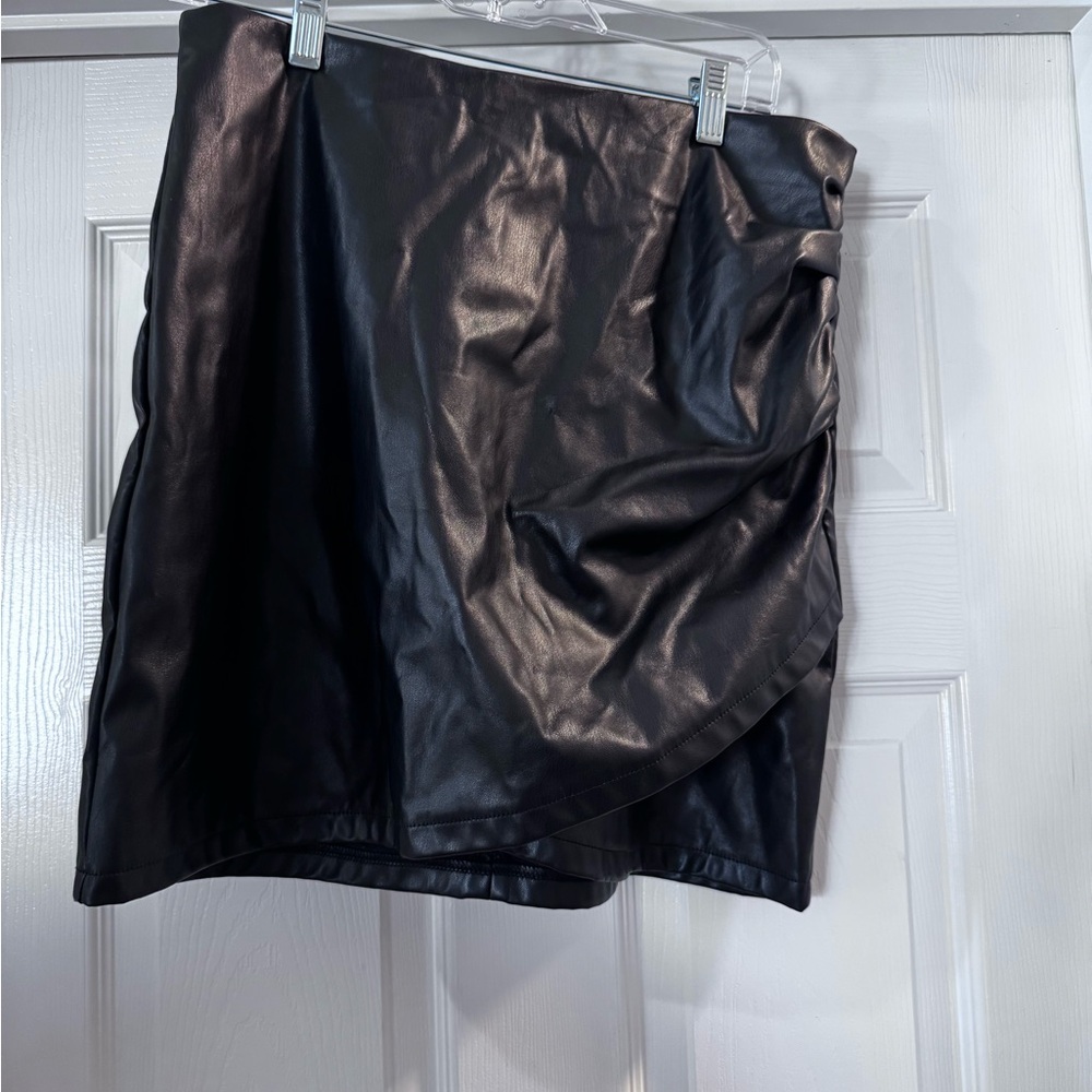 Black Faux Leather Skirt